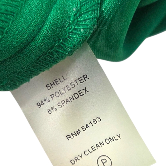 Calvin Klein Career Sheath Dress Womens 6 Green Sleeveless Knee Length Pleated - Picture 8 of 9